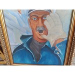 Средна картина масло на платно Испания ,страхотна рамка - 3620